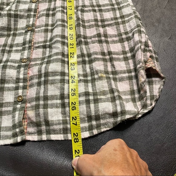 Free People Catch Up with Me Plaid Lightweight Flannel Button Down Shirt Size S - Picture 13 of 15